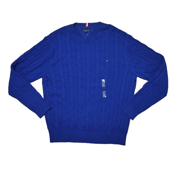 Tommy Hilfiger Iconic Cre Neck Cable Knit Pullover Sweater Men's Size 3XL Royal - Picture 5 of 9